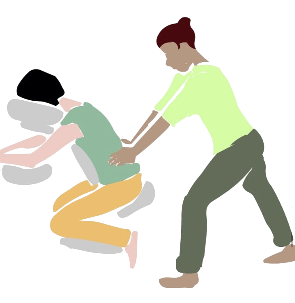 Massage assis pratiqué sur une chaise ergonomique